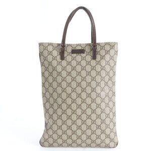 Gucci GG Supreme Leather Tote Shoulder Hand A4 Beige